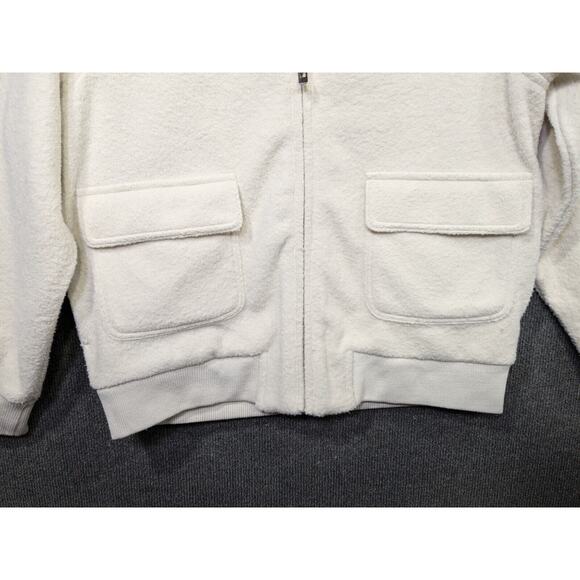 Joie Jacket Womens Small Petite Premium Fleece Pockets Full Zip Collar Cream - Picture 2 of 12